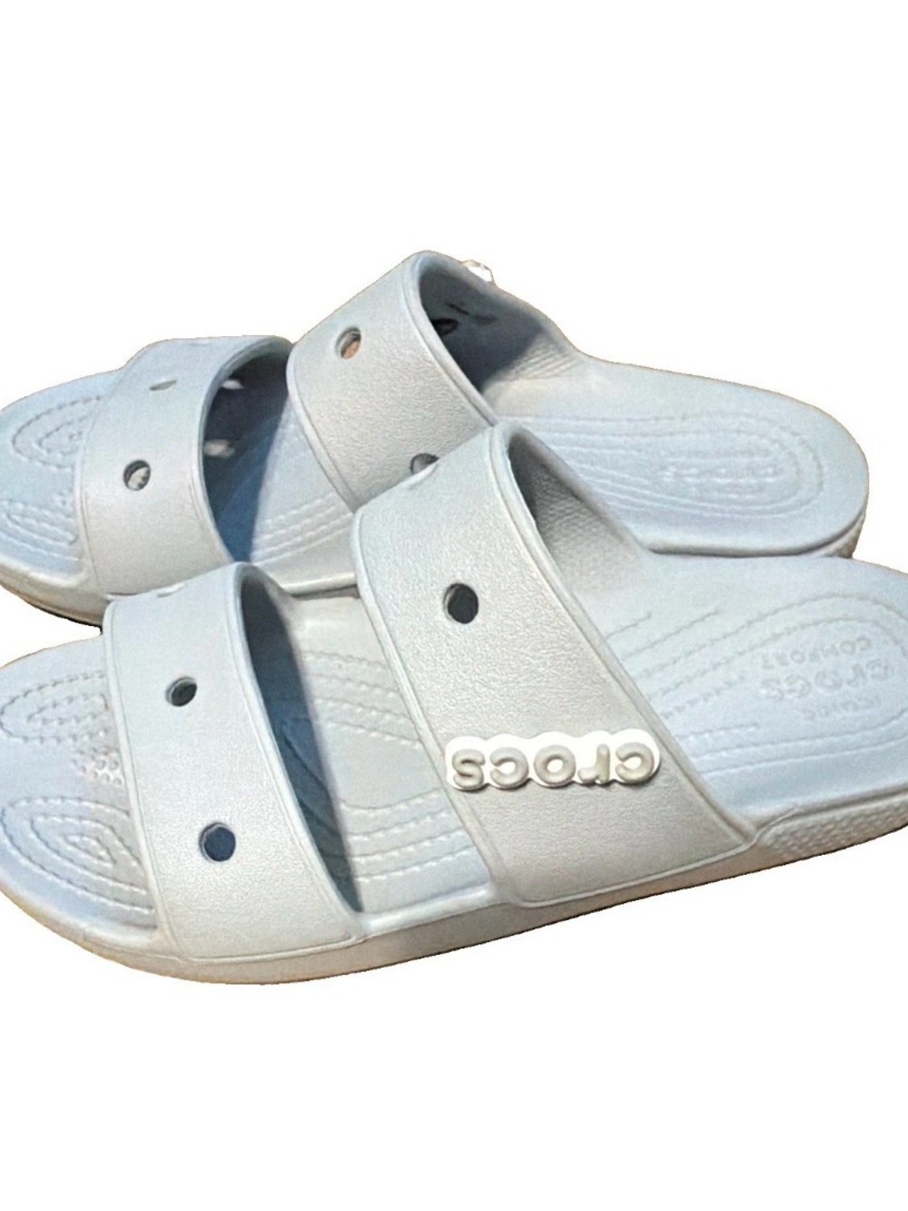 CROCS Woman’s Size 8 White Double-Strap Slide Sandals